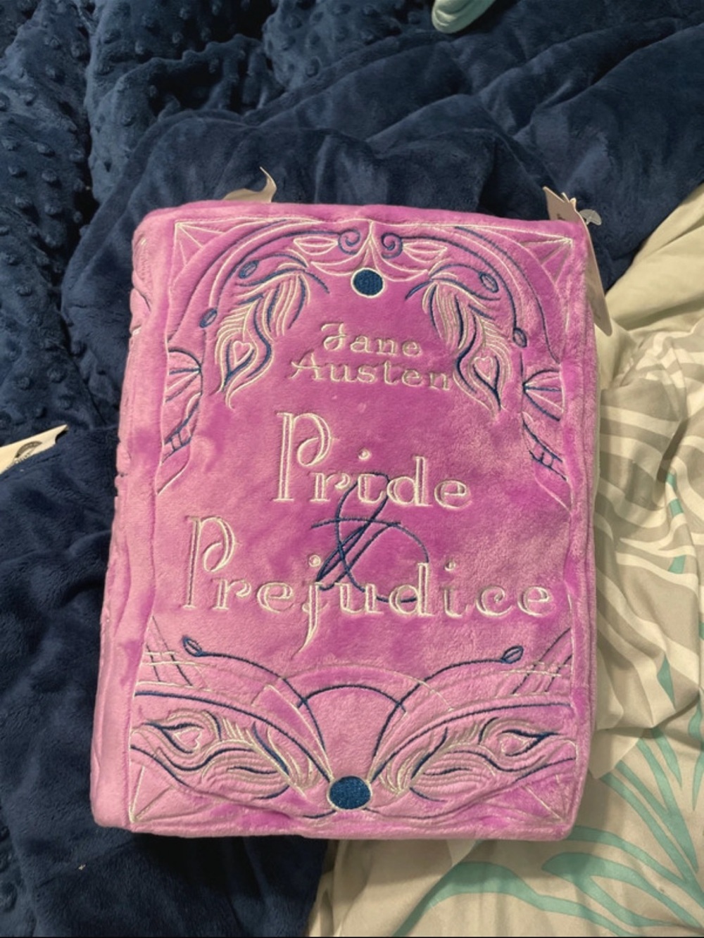 Jane Austen Pride & Prejudice Plush Book Pillow - Pink